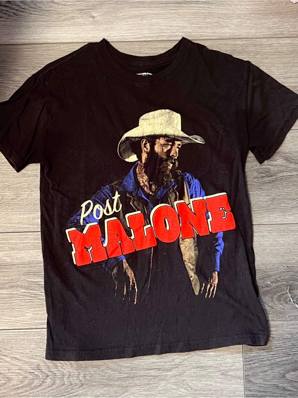 Target Black Post Malone Graphic Tee with Red and Blue Print
